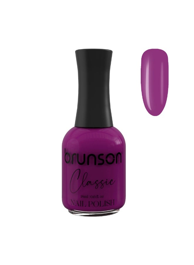 Brunson Classic Nail Polish 18ml Fast Dry Nail Lacquer Nail Harderner Normal Polish Glossy Gel Effect Quick Air Dry Long-Lasting Natural Nail Enamel Salon Quality Manicure Pedicure Regular Polish - Image 1